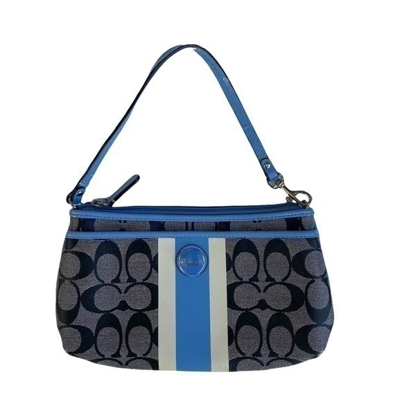 Coach legacy striped large wristlet mini bag - Picture 1 of 12
